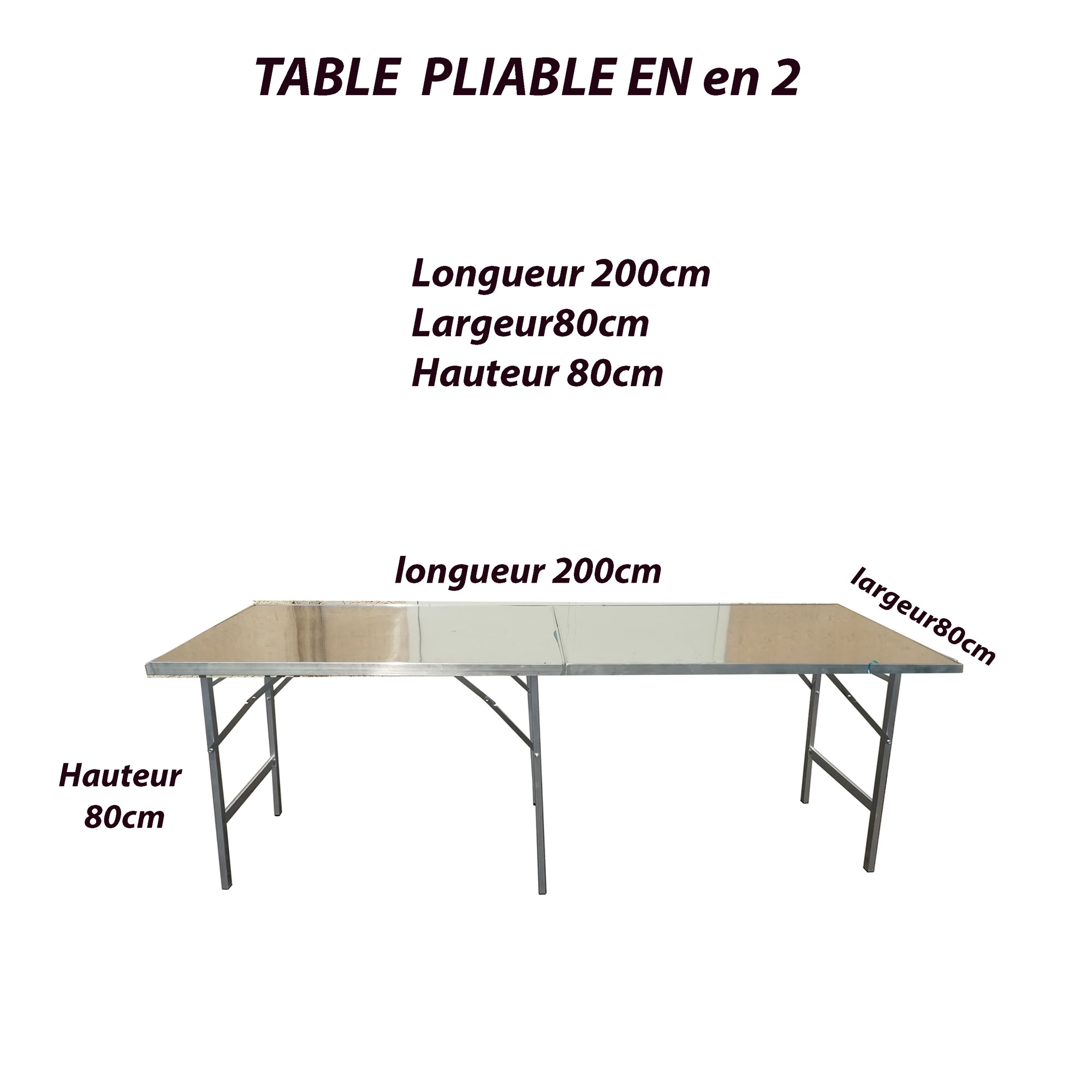 Table banquet pliante 200cm mpl1037010